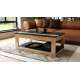 Sofabord LUSSO 112x60x 45-71 cm - svart matt - eik artisan - hylle - oppbevaringsplass