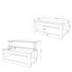 Sofabord LUSSO 112x60x 45-71 cm - svart matt - eik artisan - hylle - oppbevaringsplass
