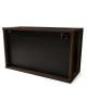 Sofabord LUSSO 112x60x 45-71 cm - svart matt - eik brun - hylle - oppbevaringsplass