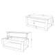 Sofabord LUSSO 112x60x 45-71 cm - svart matt - eik brun - hylle - oppbevaringsplass