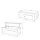 Sofabord LUSSO 112x60x 45-71 cm eik artisan - svart matt - hylle - oppbevaringsplass