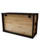 Sofabord LUSSO 112x60x 45-71 cm eik artisan - svart matt - hylle - oppbevaringsplass