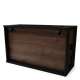 Sofabord LUSSO 112x60x45-71 cm - eik brun - svart matt - hylle - oppbevaringsplass