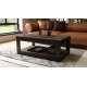 Sofabord LUSSO 112x60x45-71 cm - eik brun - svart matt - hylle - oppbevaringsplass