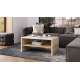 Sofabord ROCKY - 100x60 cm - beige høyglans - eik artisan