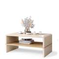 Sofabord ROCKY - 100x60 cm - beige høyglans - eik artisan