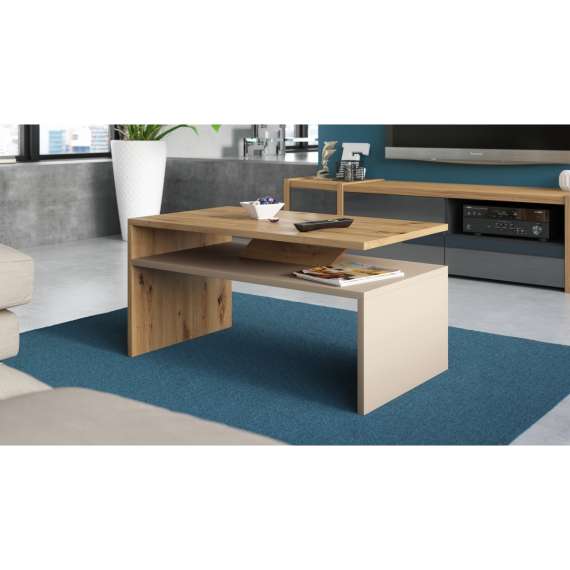 Sofabord PRIMA - 90x50 cm - eik artisan - beige matt