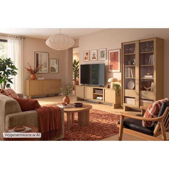Tv-benk MODO 204x58 cm - eik arles - 3 dører - japandi