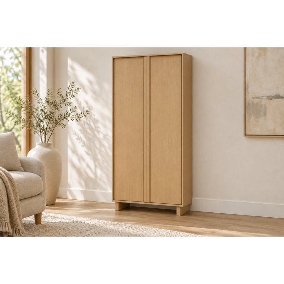 Garderobeskap MODO 104x202 cm - eik arles - 2 dører -  japandi