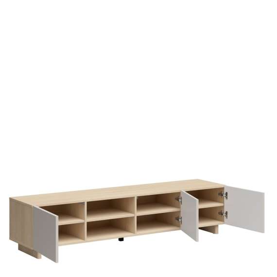Tv-benk CALM 180x41 cm - eik lindberg - cashmere - 3 dører - japandi