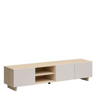 Tv-benk CALM 180x41 cm - eik lindberg - cashmere - 3 dører - japandi