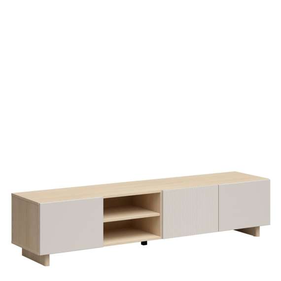 Tv-benk CALM 180x41 cm - eik lindberg - cashmere - 3 dører - japandi