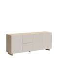Skjenk CALM 180x74 cm - eik lindberg - cashmere - 3 dører - 2 skuffer - japandi