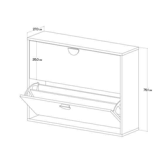 Skoskap Vang 40-100x76 cm - vegghengt - Velg bredde og farge selv!