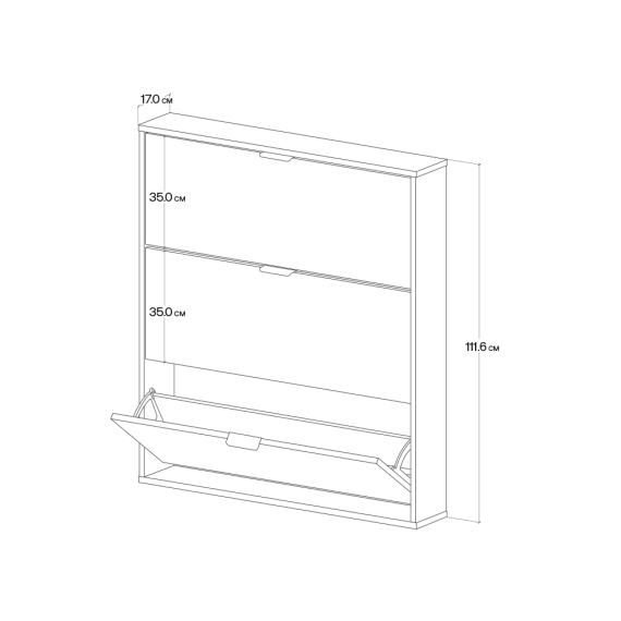 Skoskap Vang 40-100x112 cm - vegghengt - Velg bredde og farge selv!