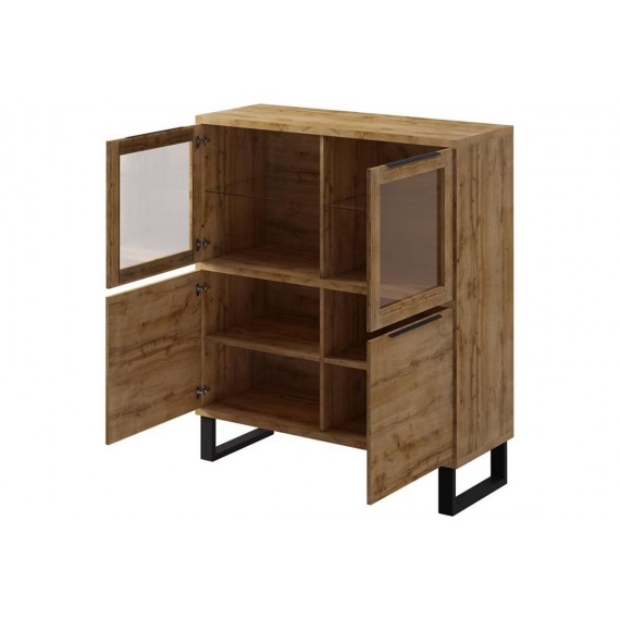 Vitrineskap Dalle 120x140 cm Natur Look