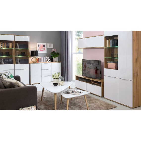 Stuebord Fene 120 cm Trelook - Hvit Høyglans