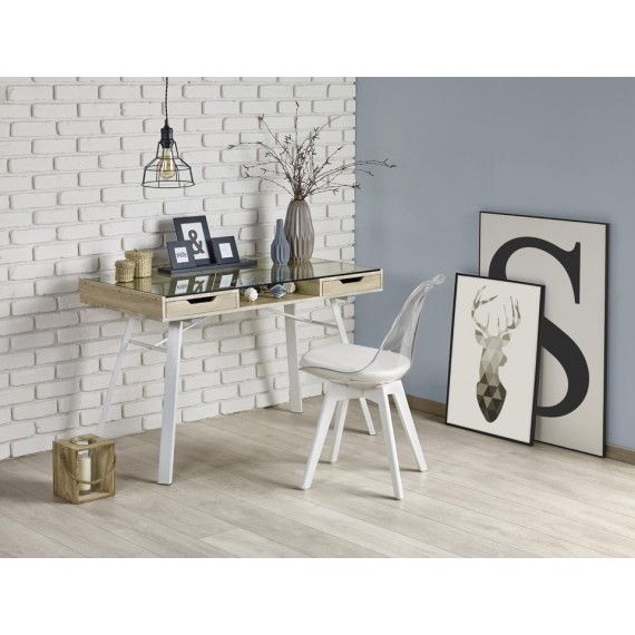 Skrivebord Pena 120 cm Eik Sonoma - Hvit