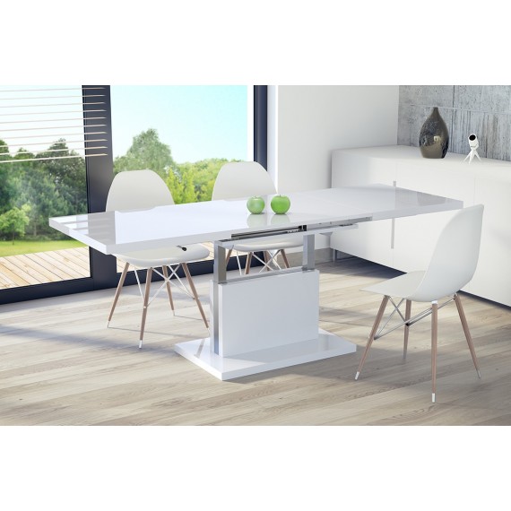 Høyt sofabord Alvan 120 cm - Hvit Høyglans