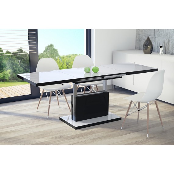 Alvan sofabord 120 cm - Hvit Svart Høyglans