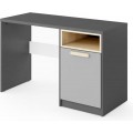 Skrivebord POK 120  cm - Grafitt - Grå - Hvit