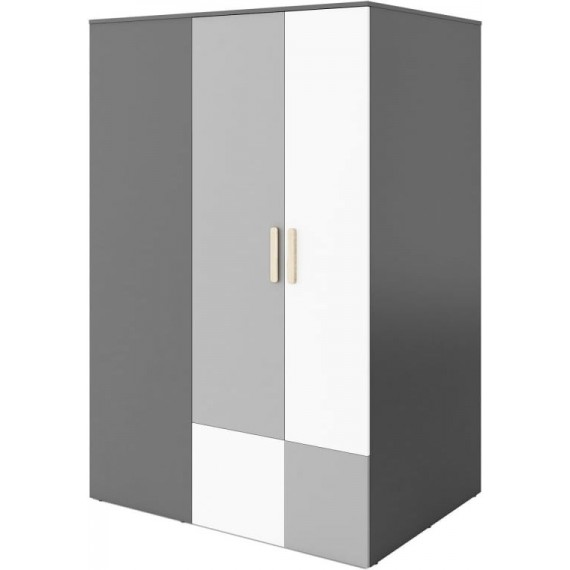 Hjørne garderobeskap Piko 130 cm - Grafitt - Grå