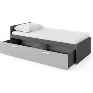 Barneseng Piko 95 cm - Grafitt - Grå - med oppbevaringsskuff