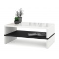 Sofabord Rock 100x43 cm - hvit høyglans - svart matt