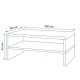 Sofabord Abilia 100x43 cm - Hvit Høyglans - Svart