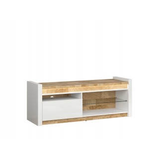 TV-benk Modea 147 cm - Hvit Høyglans - Trelook