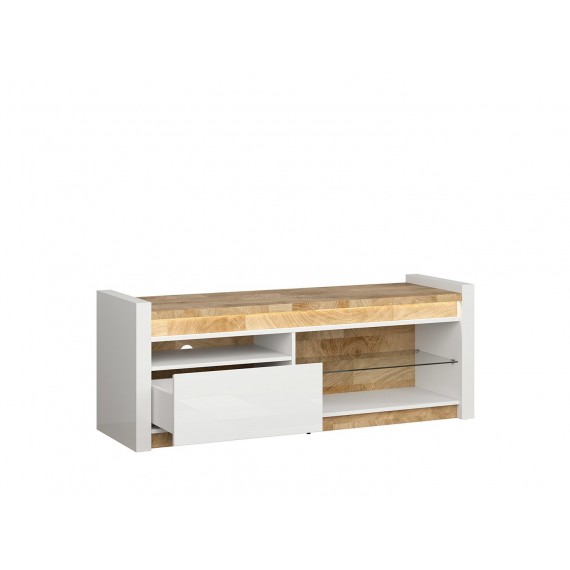 TV-benk Modea 147 cm - Hvit Høyglans - Trelook