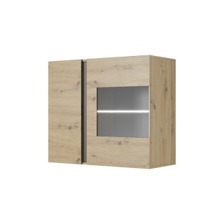 Vitrineskap Trento 97 cm - Grafitt - Trelook -Vegghengt