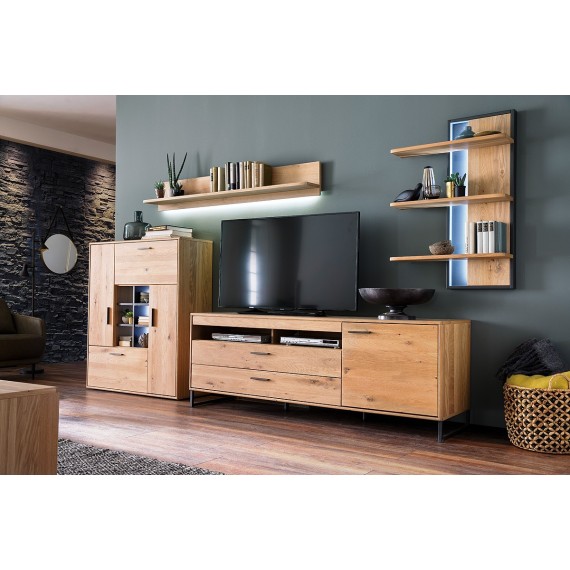 Veggpanel Gotland 160 cm - Eikefiner - med belysning