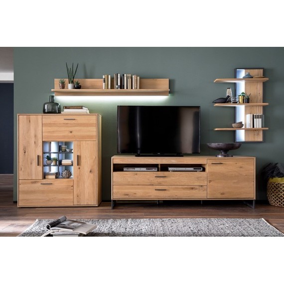 TV-benk Gotland 184 cm - Eikefiner - Høy