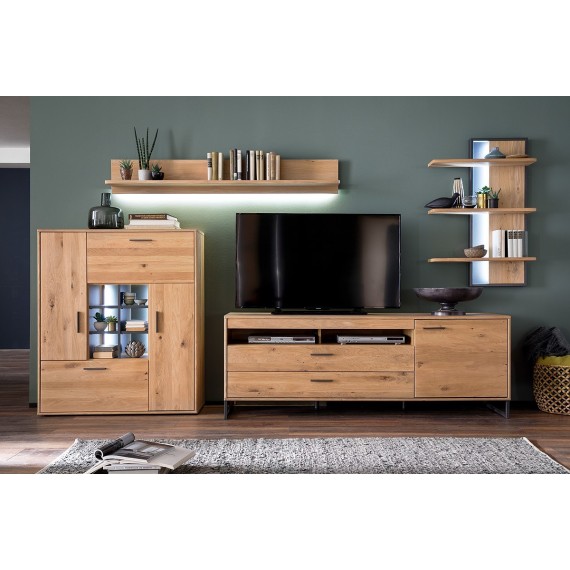 TV-benk Gotland 224 cm - Eikefiner - Høy - Heltre