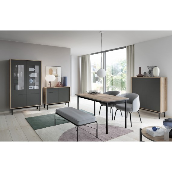 Vitrine Basico 54 cm - Trelook - Grafitt - med ben