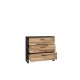 Kommode Bendon 120 cm - Trelook -  3 skuffer