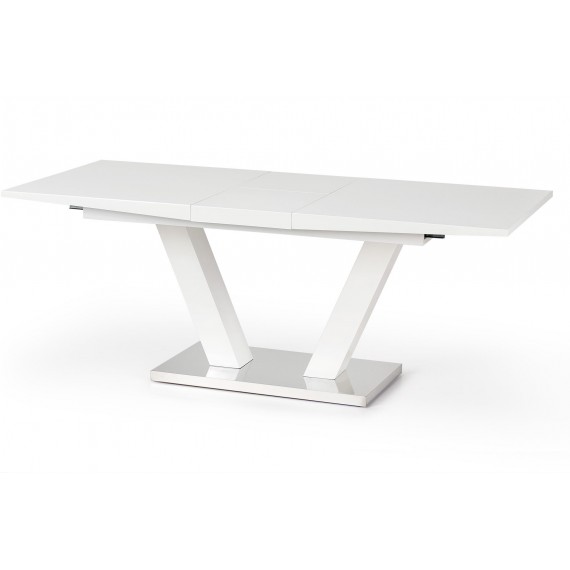 Spisebord Vision 160-200 cm - Forlengninsbart - Hvit høyglans