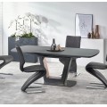 Spisebord Bilotti 160-200 cm - antrasittgrå - valnøtt