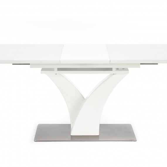 Spisebord Berma 140 - 180 cm - Hvit matt - Glass