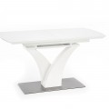 Spisebord Palermo 140 - 180 cm - Hvit matt - Glass