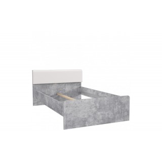 Seng Orion 120 cm - Hvit - Grå Betong