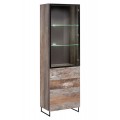 Vitrineskap Canion 60 cm - Gammel look - Svart