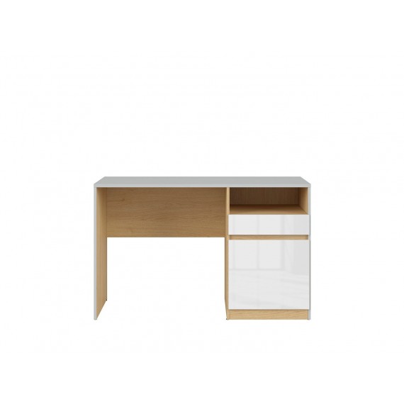 Skrivebord Nano 120 cm - Grå - Hvit høyglans
