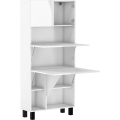 Skap med skrivebord Homla 80 cm - Hvit høyglans - Sammenleggbart