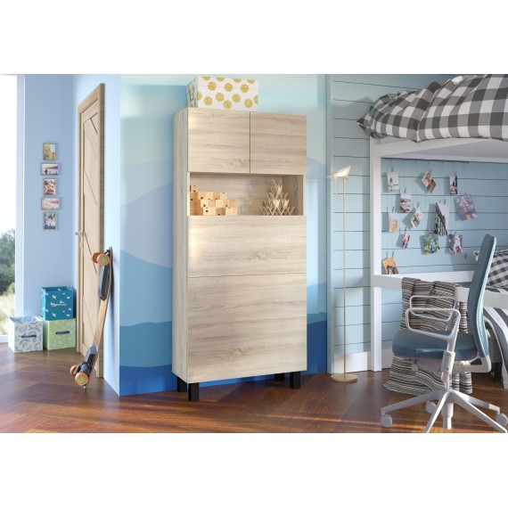 Skap med skrivebord Homla 80 cm - Lys eik