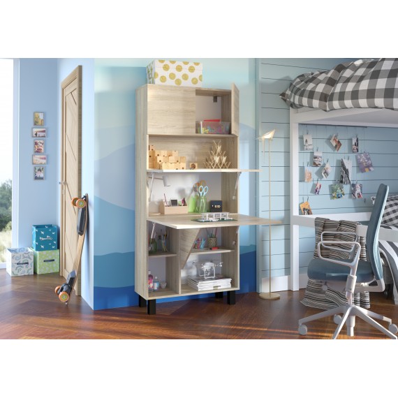 Skap med skrivebord Homla 80 cm - Lys eik