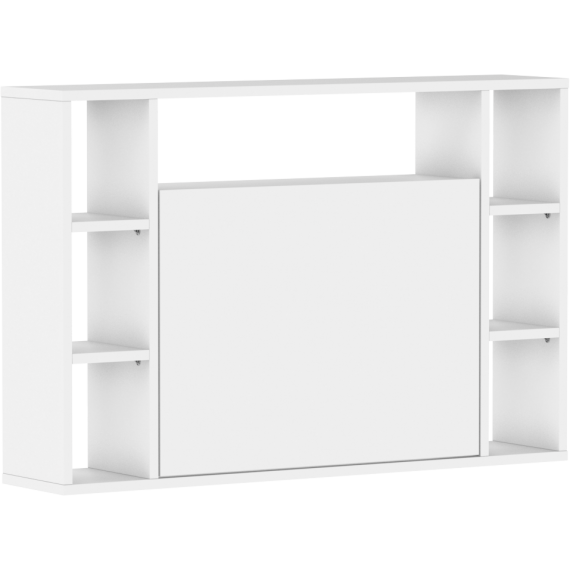 Skrivebord Musho 94 cm - Hvit matt - Vegghengt