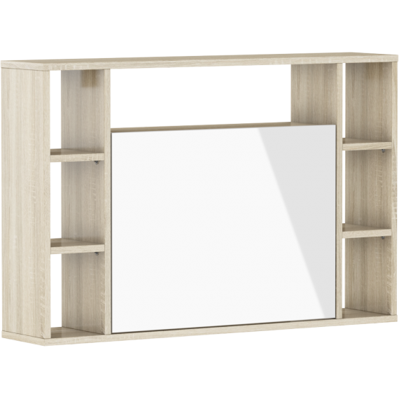 Skrivebord Musho 94 cm - Eikelook - Høyglans - Vegghengt