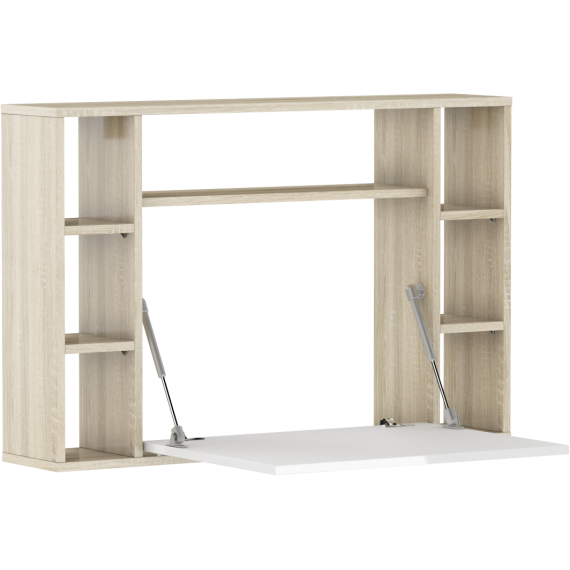 Skrivebord Musho 94 cm - Eikelook - Høyglans - Vegghengt